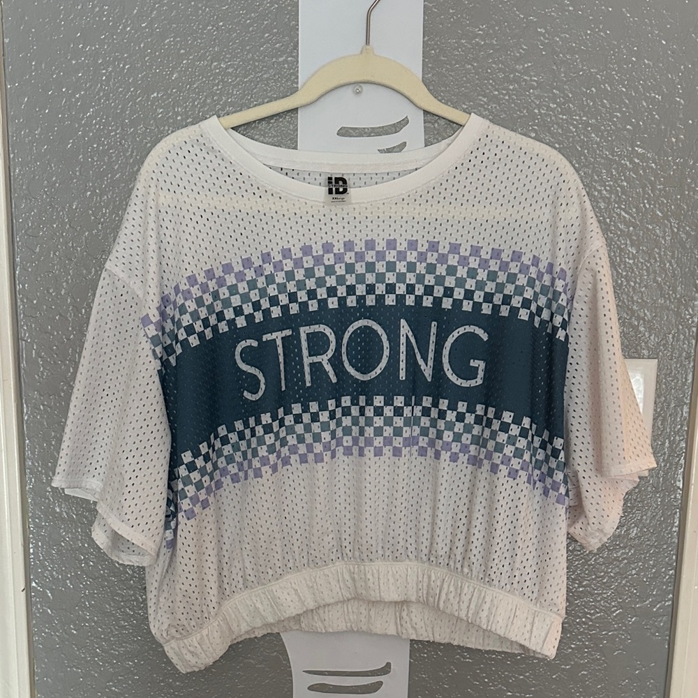 Delta White and Purple Mesh Top